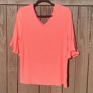 Como Blu orange stretchy top XL